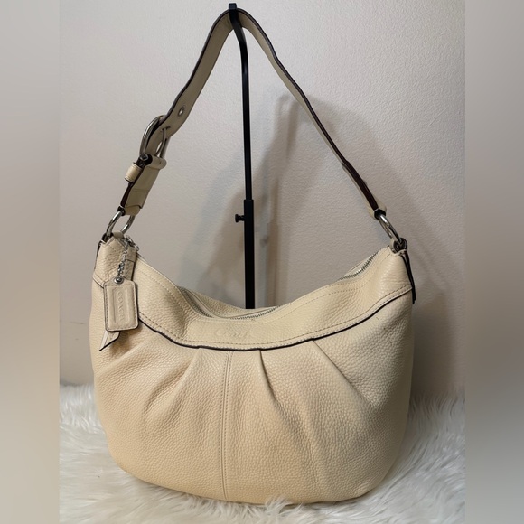 Coach Cream Leather Hobo Bag# F13731 - Picture 2 of 14